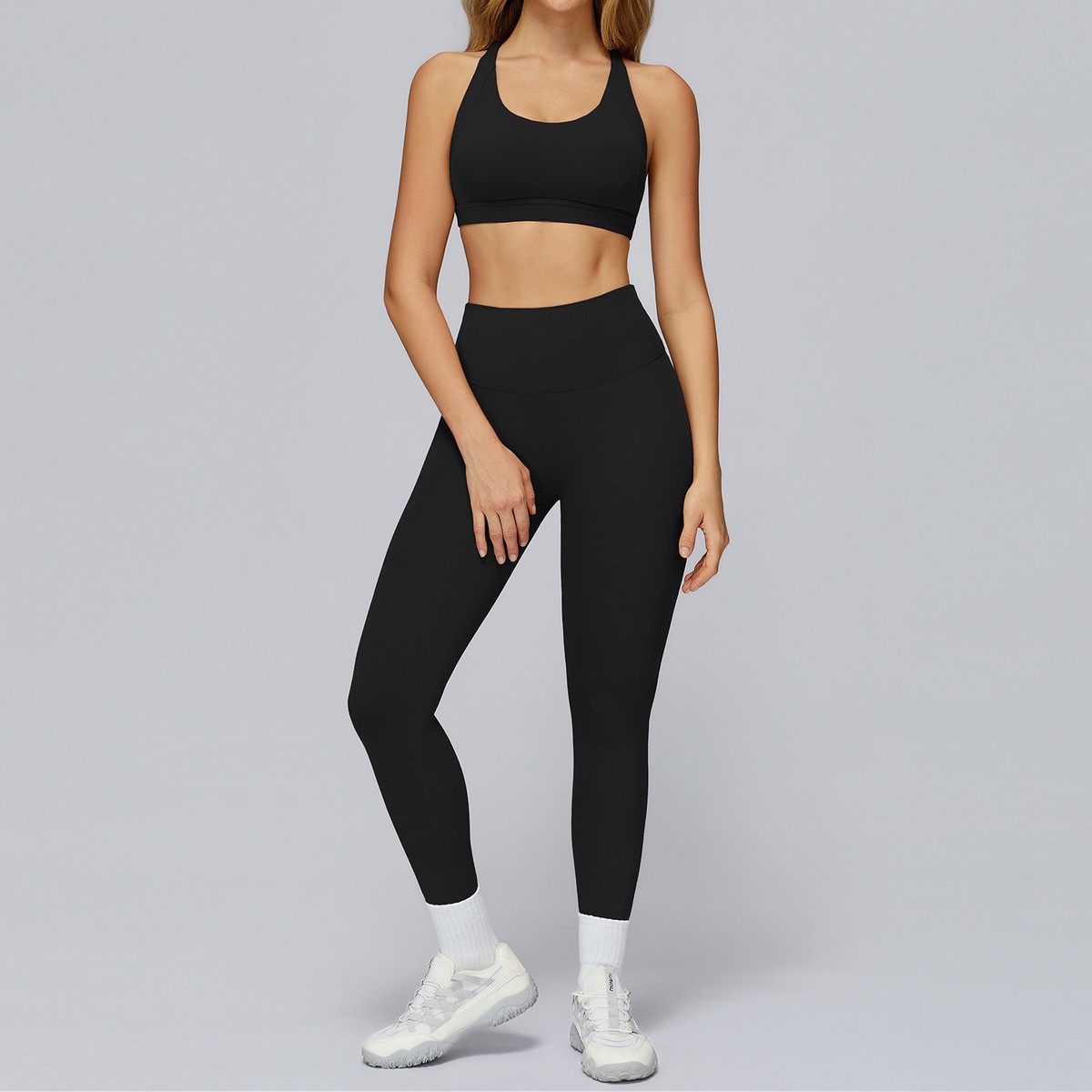 Hot Sale Sexy Back Women Yoga Sports Sets Breathable Girls Bra Leggings Running Sports Fitness Wear