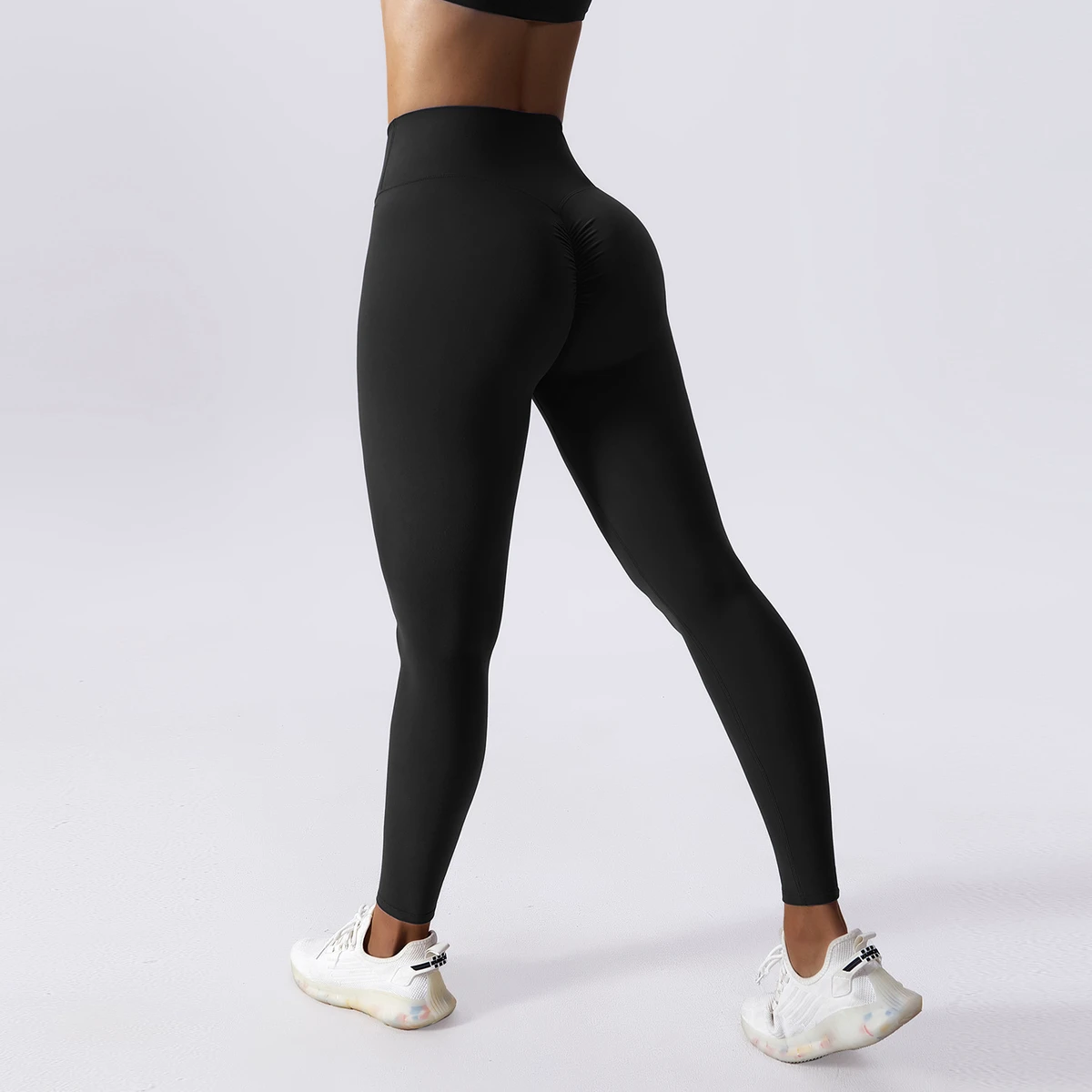 GC Drawstring Tummy-tightening Nude High Waist Yoga Pants Quick-drying Hip-lifting Fitness Pants Tight Running Sports Pants