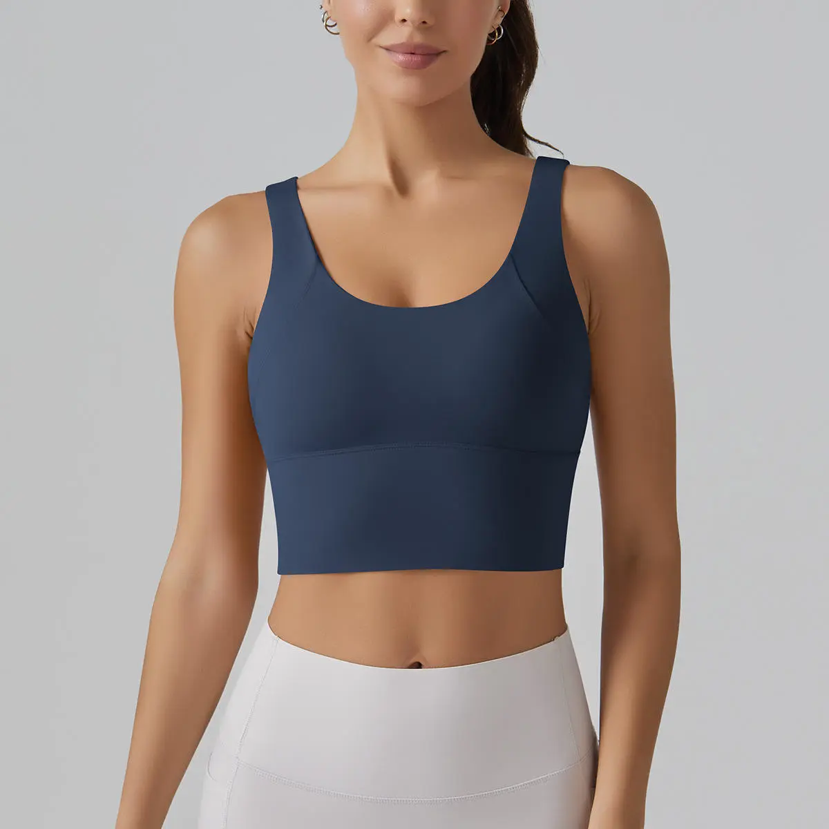 Seamless Adjustable Anti-Bacterial High Quality Sports Bra Women Medium Support Breathable Yoga Gym Running Fitness Front