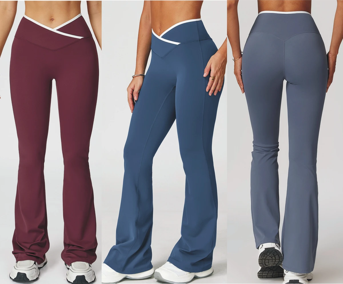 Women's High-Waisted Flare Leggings Quick-Drying, Breathable, and Stretchy for Fitness, Training, Jogging, and Yoga