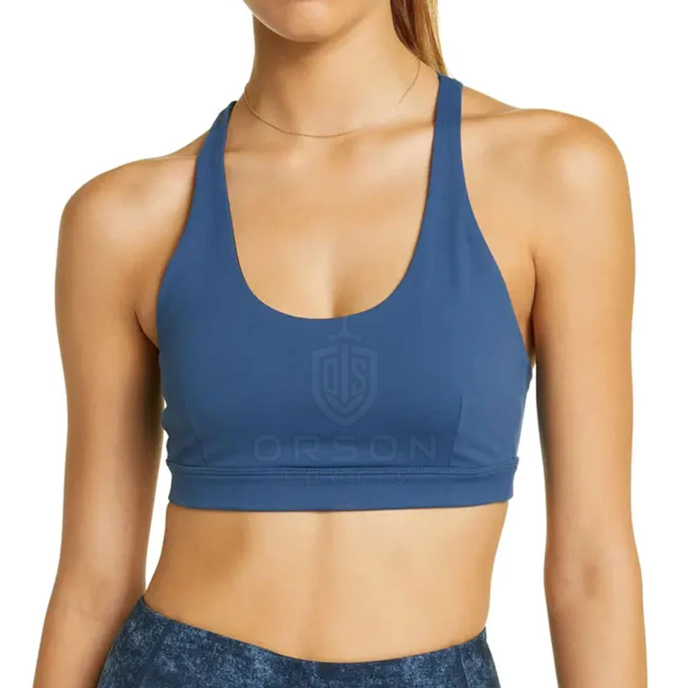 Women's High Quality Breathable High Support 100% Cotton U-NECK Removable Pads Strapless Fitness Sports Bra Quick Dry