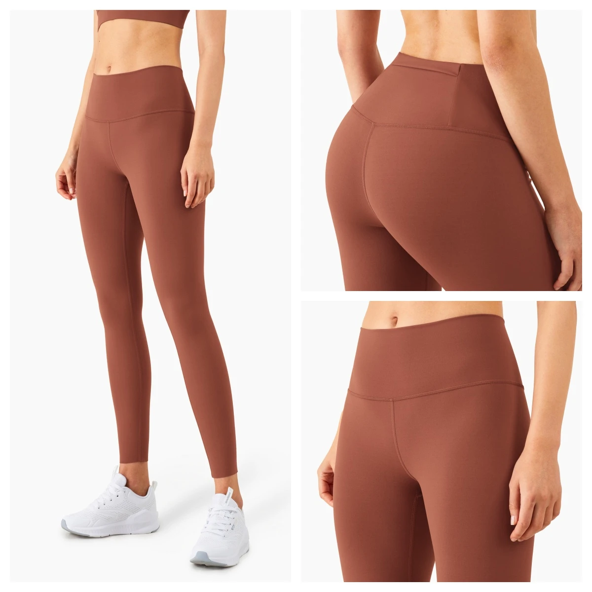 High Quality Yoga Pants Four-Way Stretch Waterproof Breathable Ankle-Length High Waist Hip Lift Solid Pattern Leggings