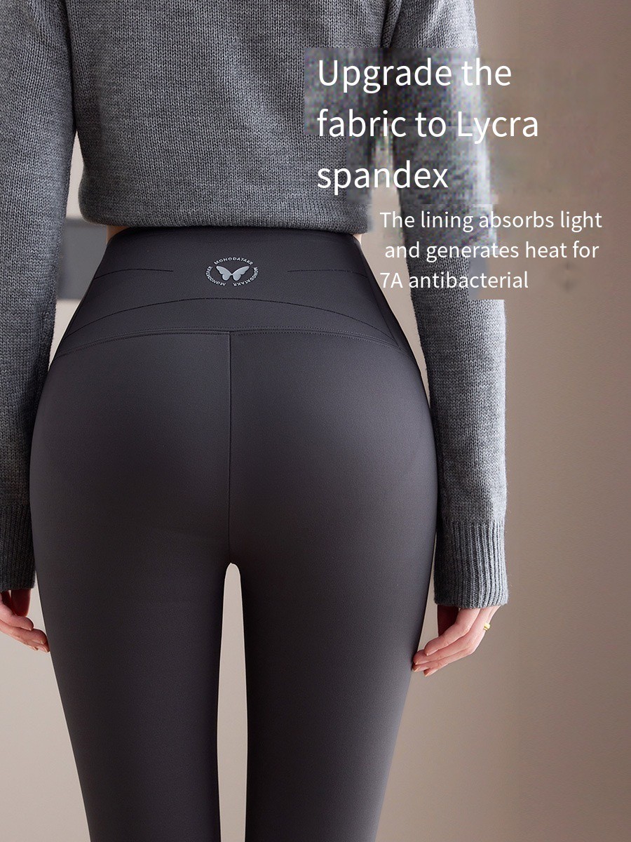 Women's Autumn/Winter Yoga Pants - Anti-Slip Medium-Thick Fitted Sharkskin Yoga Leggings