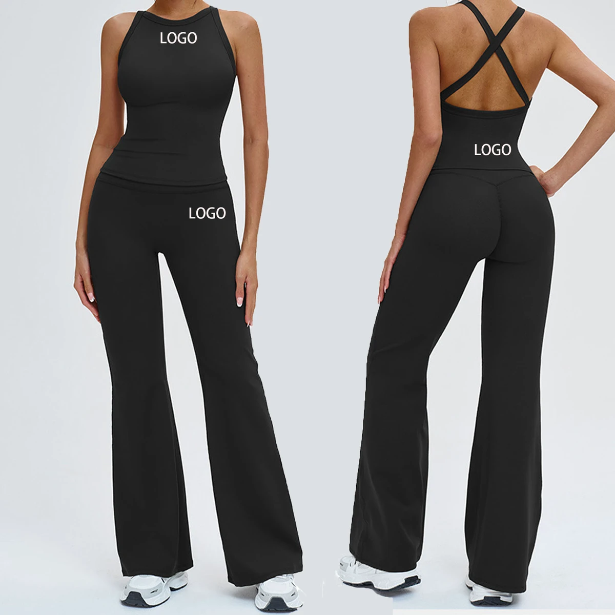 Custom Logo Activewear Yoga Set High Quality Sportswear Active High Waist Pants Quick-Drying Women'S Fitness Workout Yoga Set