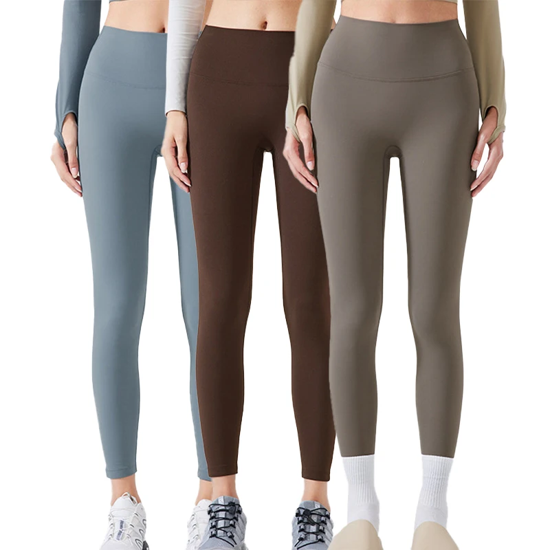 Custom Logo Sportswear Activewear Quick Drying Yoga Pants Compression Workout Sport Leggings Women Pilates Fitness Pants Solid