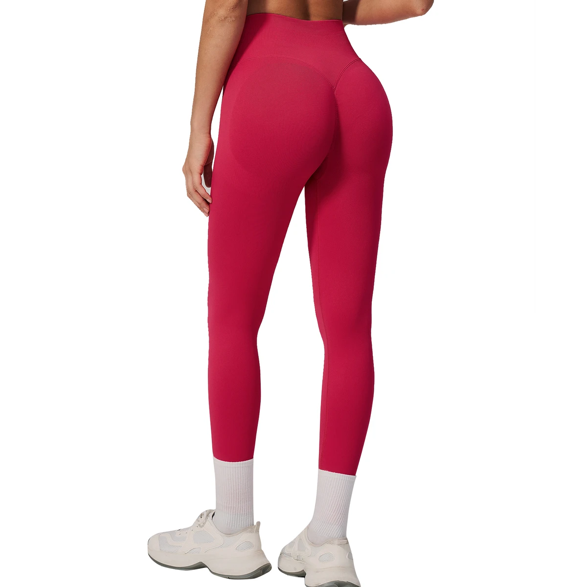Seamless Peach Lift Yoga Pants For Women High Waist Breathable Four-Way Stretch Spandex/Nylon Ankle-Length Fitness Leggings