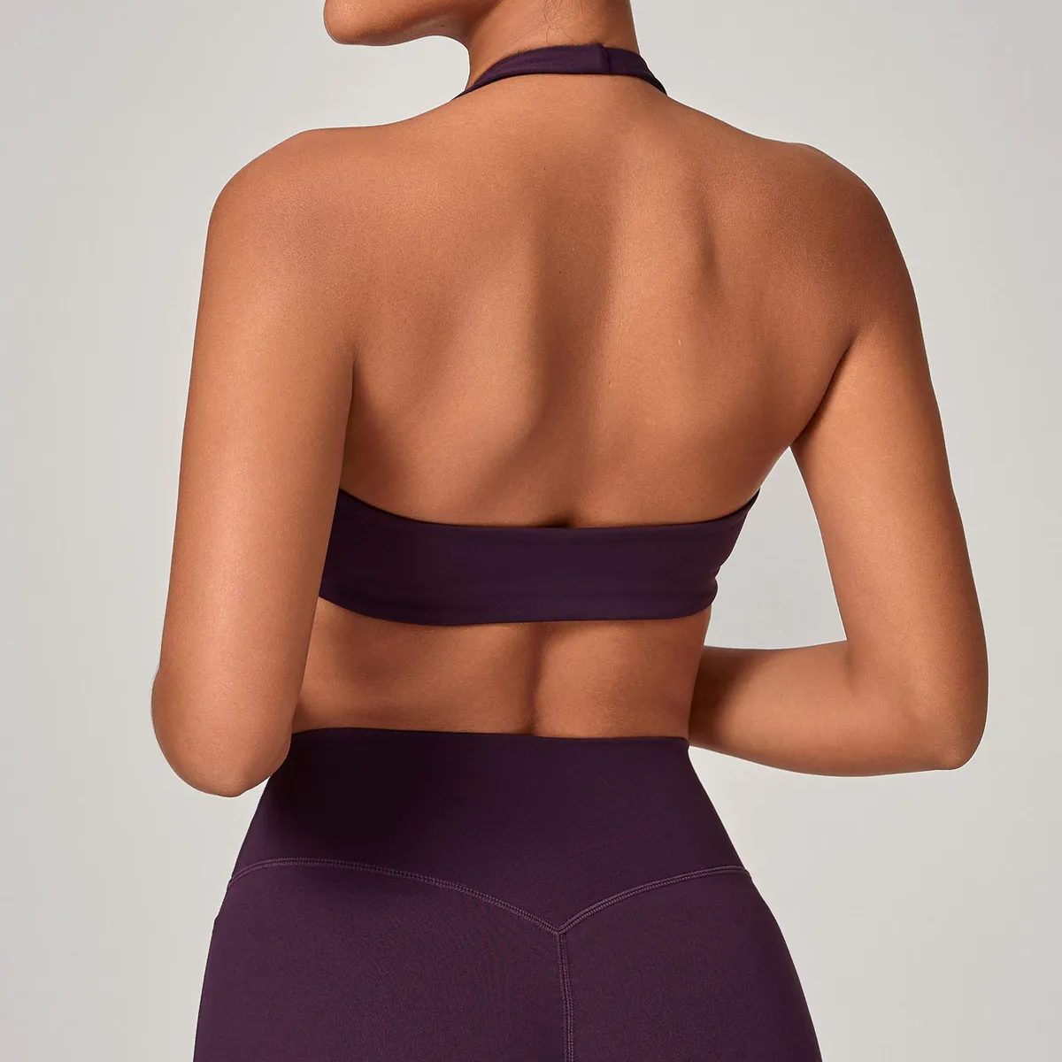 Breathable Halter-neck Yoga Bra with Fitted Back for Outdoor Sports, Running and Fitness Wear