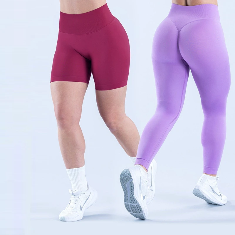 Seamless High Waist Tummy Control Hip Lift Sporty Yoga Pants Shorts Full Length Fitness Pilates Sports Outerwear Women