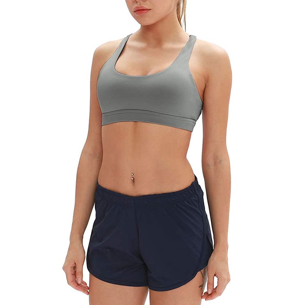 Breathable Quick Dry Sleeveless Sports Bra for Women Front Customized Logo Printing High Support Fitness Gym Wear