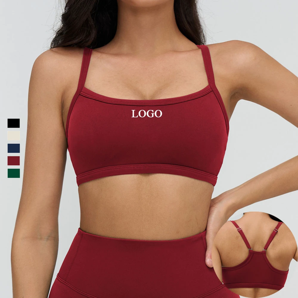 Custom Eco-Friendly Recyclable Spandex Nylon Quick Dry Gym Active Running Yoga Bra Top Moisture-Wicking High Support Sports Bra