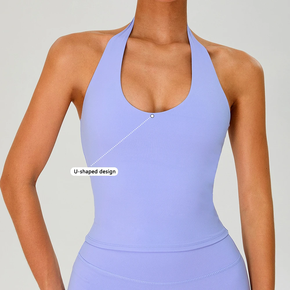Wholesale Custom Backless Ladies Gym Vest Fitness Active Wear Skin Friendly Push up Sports Bra Yoga Wrap Tank Tops for Women