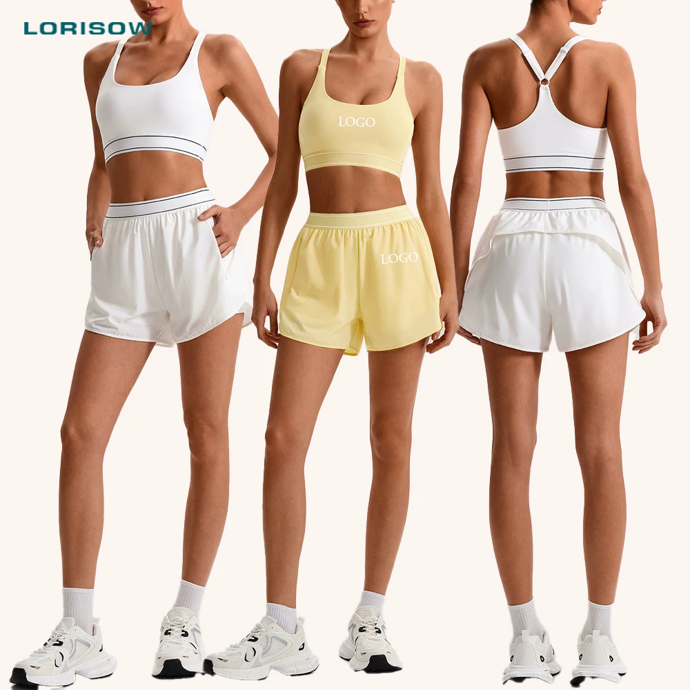 LORISOW Sports Bra and High Waist Yoga Shorts Set Fitness Two Piece Set Women Clothing for Women's Workout Practice