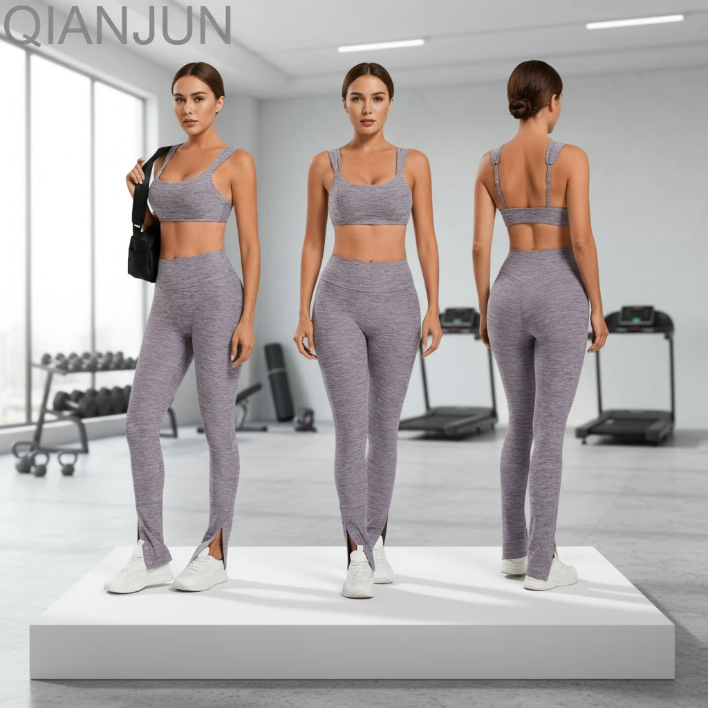 New Women's Bootcut Flare Yoga Wear High Waist Gym Fitness 2 Piece Yoga Set Print Running Fitness Outfits Sports Suit