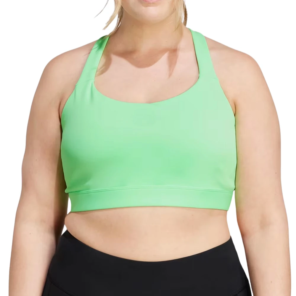 Plus Size Adjustable Strap Yoga Bra Breathable Stretch Medium Support Workout Sports Bra for Curvy Women