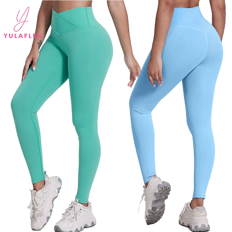 Four Way Stretch Sports Gym Leggings V Shape High Waisted Tummy Control Fitness Yoga Pants Leggings for Women