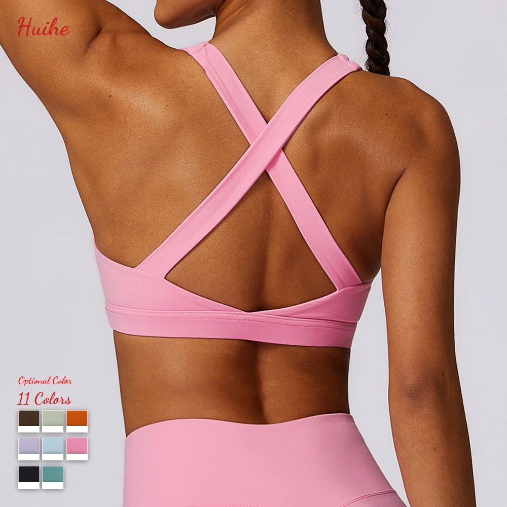 HUIHE Wholesale Yoga Vest Sports Bra Shock-Absorbing High-Strength Pilates Outdoor Fitness Vest for Women