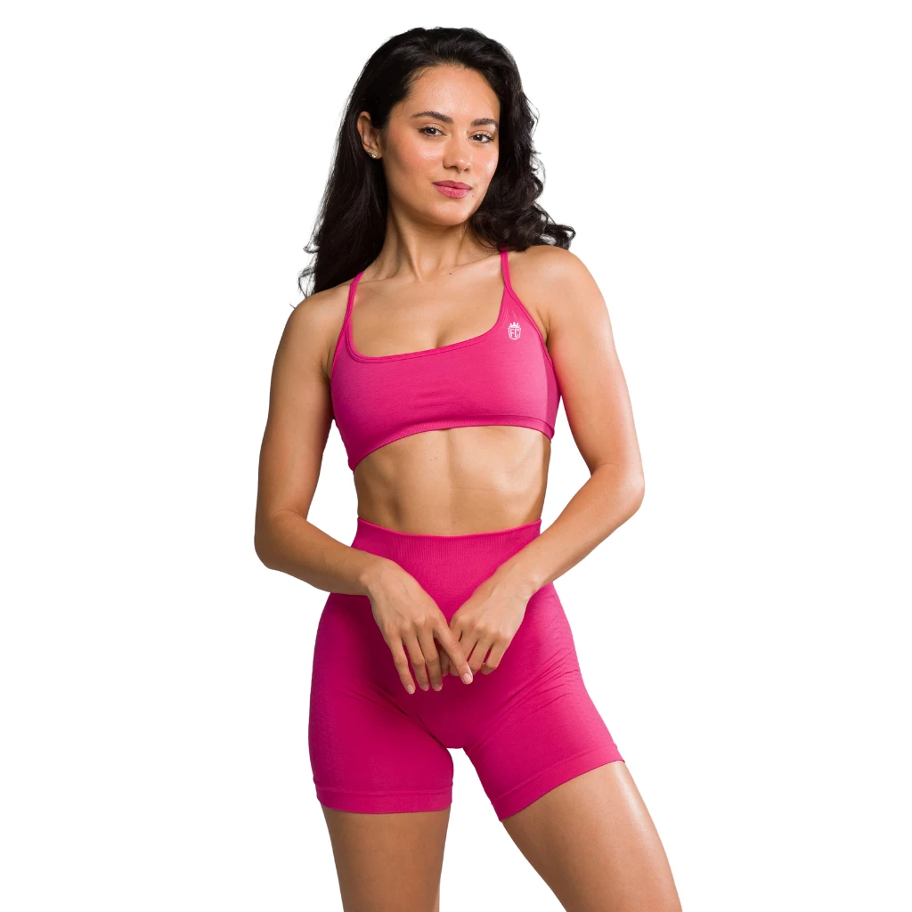 Womens Seamless Open Back Strappy Sports Bra Yoga Fitness Activewear Stretch Support Lightweight Training Top Breathable Bloom