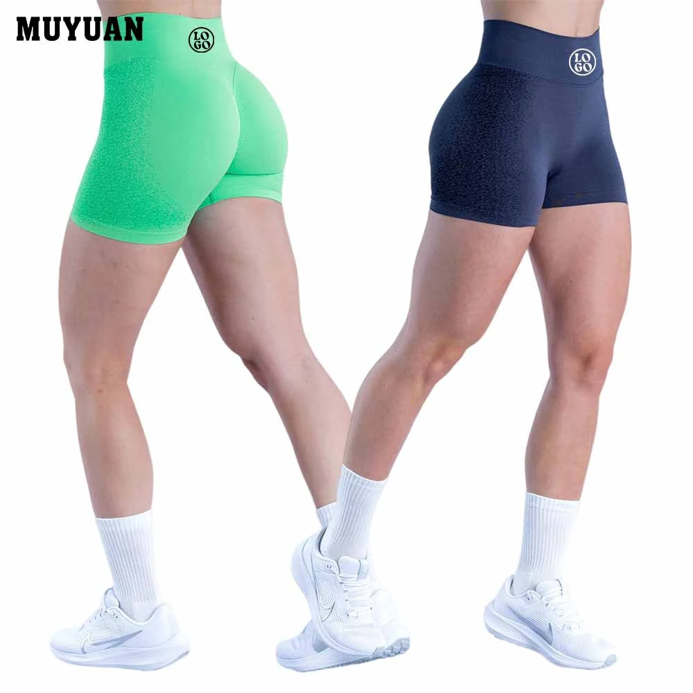 90 Nylon 10 Spandex Seamless High Waist Scrunch Butt Lifting Yoga Shorts Women Gym Fitness Workout Pants Tummy Control