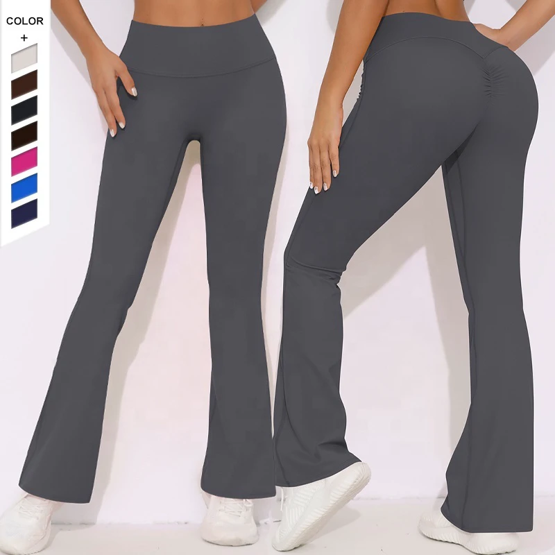 2024 New Breathable Matte High Waist Elastic Hip Lift Casual Pocket Wide Leg Crop Pants Running Fitness Yoga Leggings