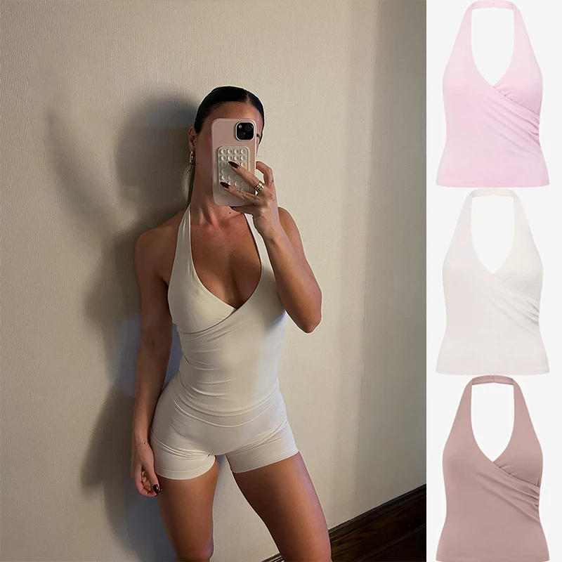 Cloud-Like Halter Neck Sports Bra Breathable Sports Bra Yoga Clothes for Women Cute Workout Sets
