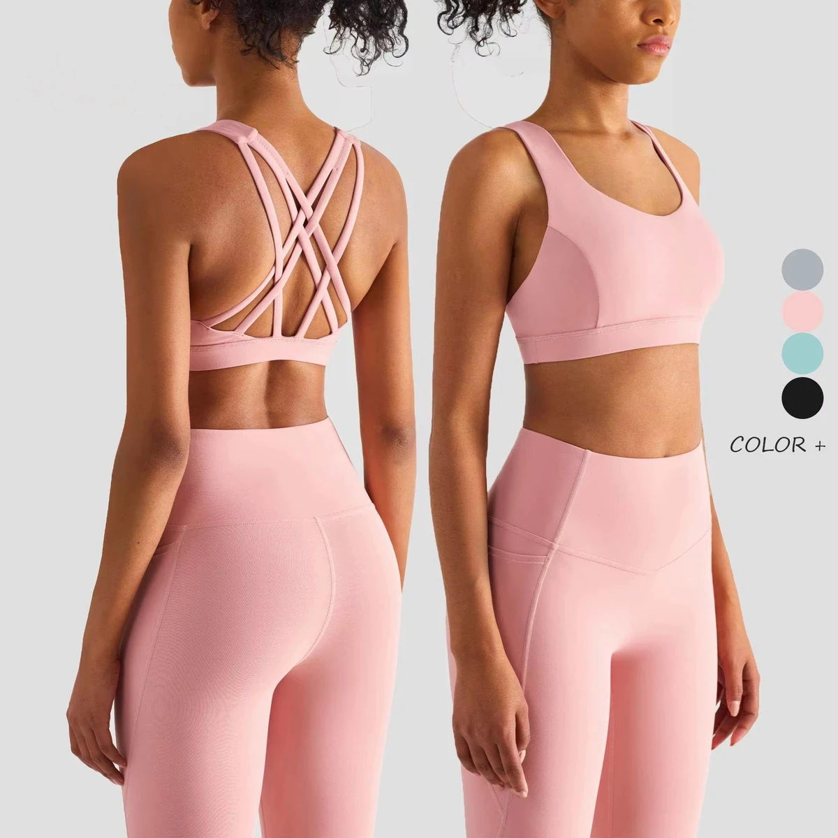 Cross Strap Back Sports Bra Fitness Workout Clothes Sweat Wicking High Impact Sports Bra Plus Size