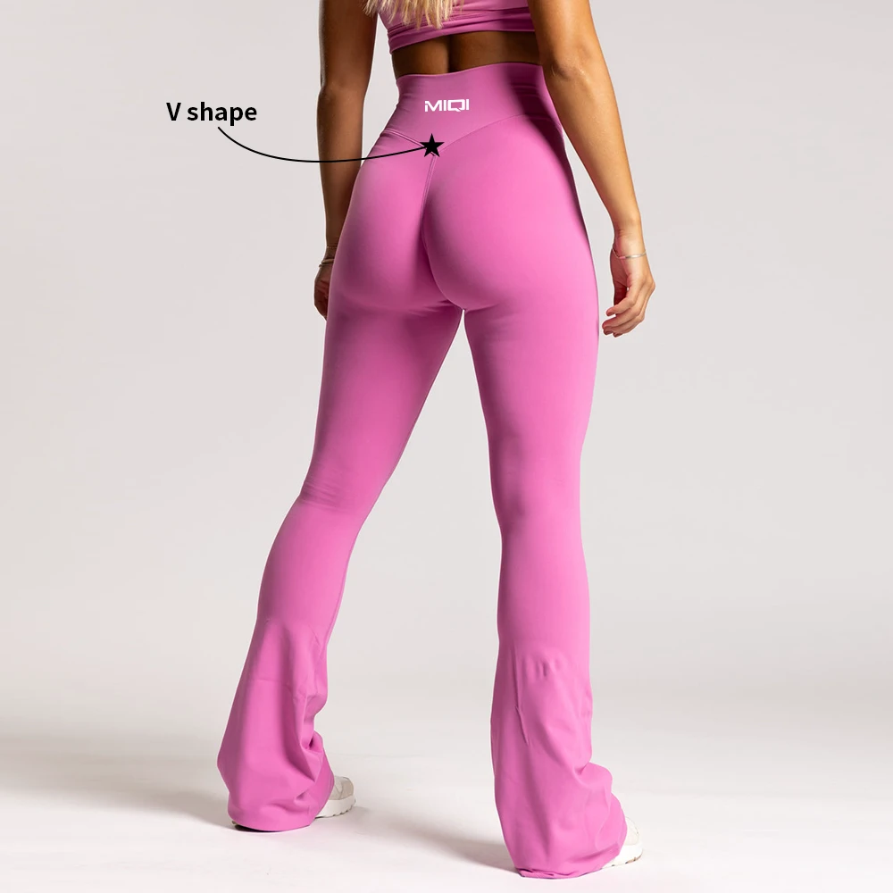MIQI Tall Girl Wide Leg Gym Active Pants Butt Lifting High Waisted Workout Leggings Fitness Flared Yoga Leggings