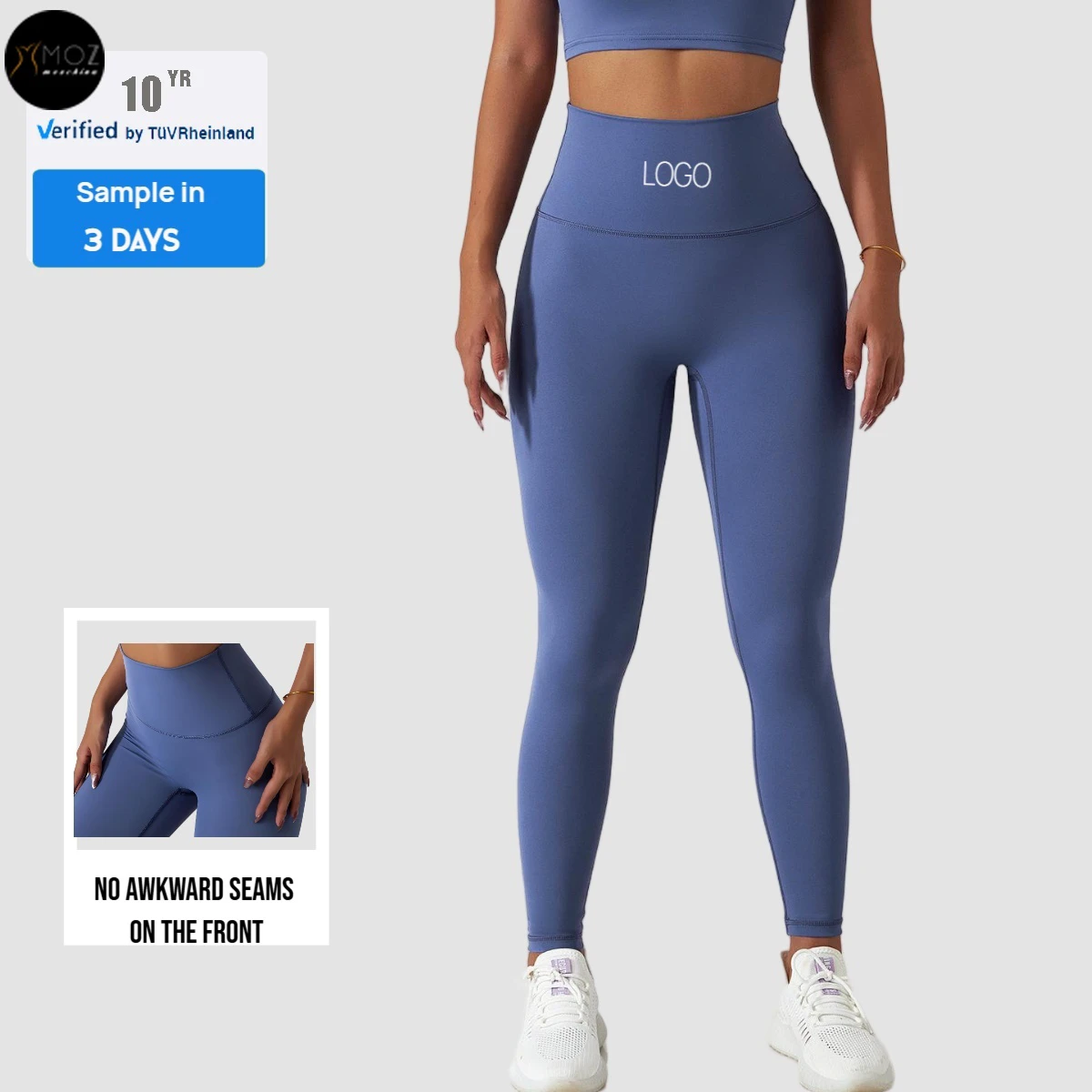 High-Waist Tummy Control Yoga Pants for Women Solid Color Gym Leggings Breathable Squat-Proof Fitness Print for Running Training