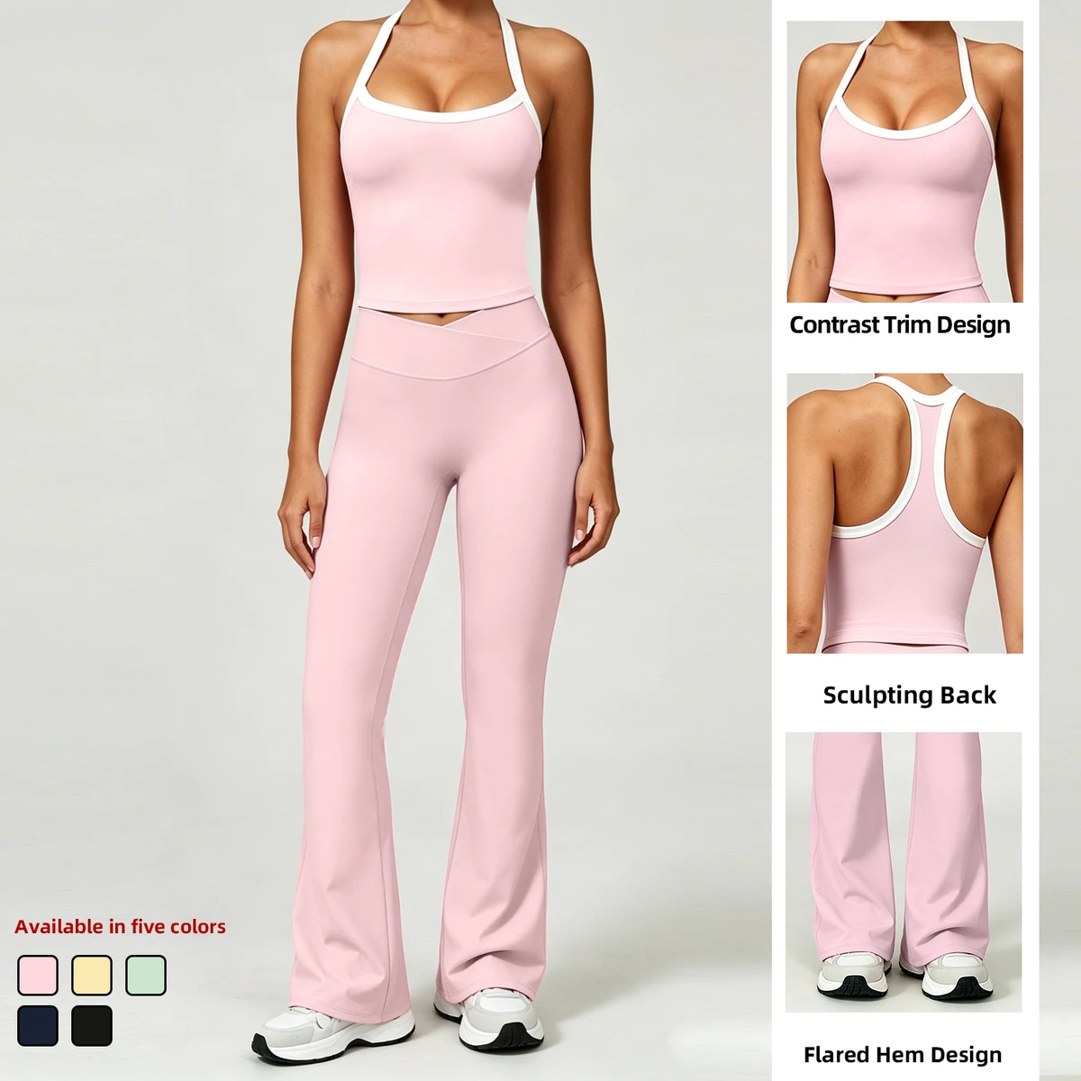 OEM ODM Custom Fabric High Stretch Women Yoga Activewear Set Skin Friendly Gym Fitness Pilates Outfit Soft Women Workout Set