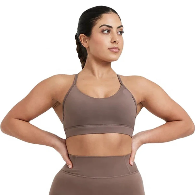 OEM Solid Fitness Women's Yoga Sports Bra Breathable Quick Dry Elastic Supportive Straps Smooth Fabric Bralettes Adults Girls