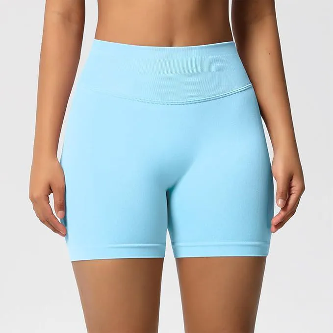 Women's Gym Yoga Workout Fitness Set High Waist Short Butt Lifting Breathable Spandex/Nylon Seamless Activewear Customized Logo