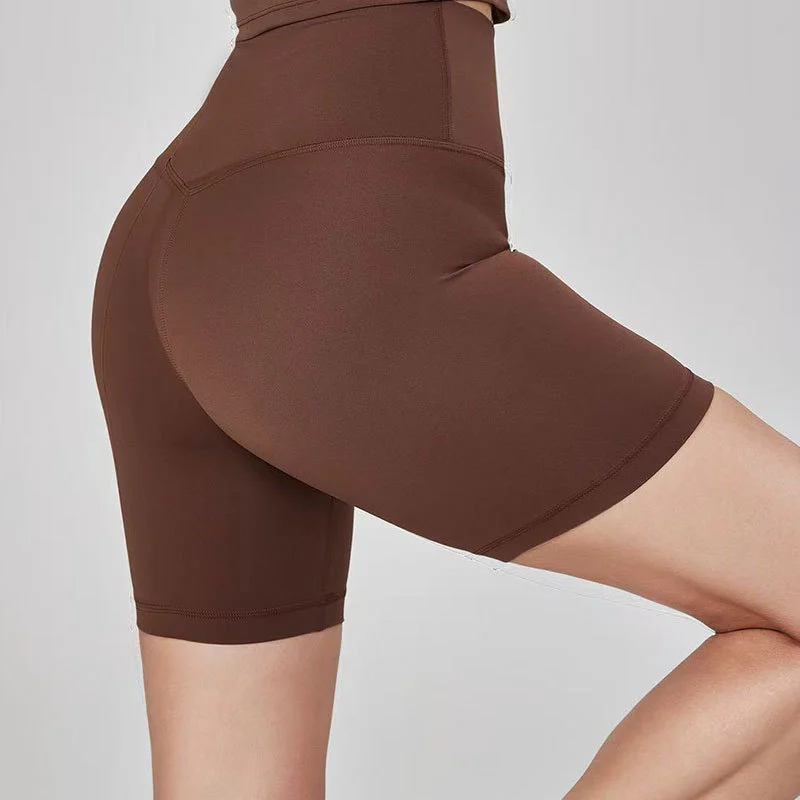 High Waist Women's Yoga Shorts Butt Lift Fitness Gym Breathable Spandex/Polyester Tummy Control Quick Dry Solid Elastic Waist