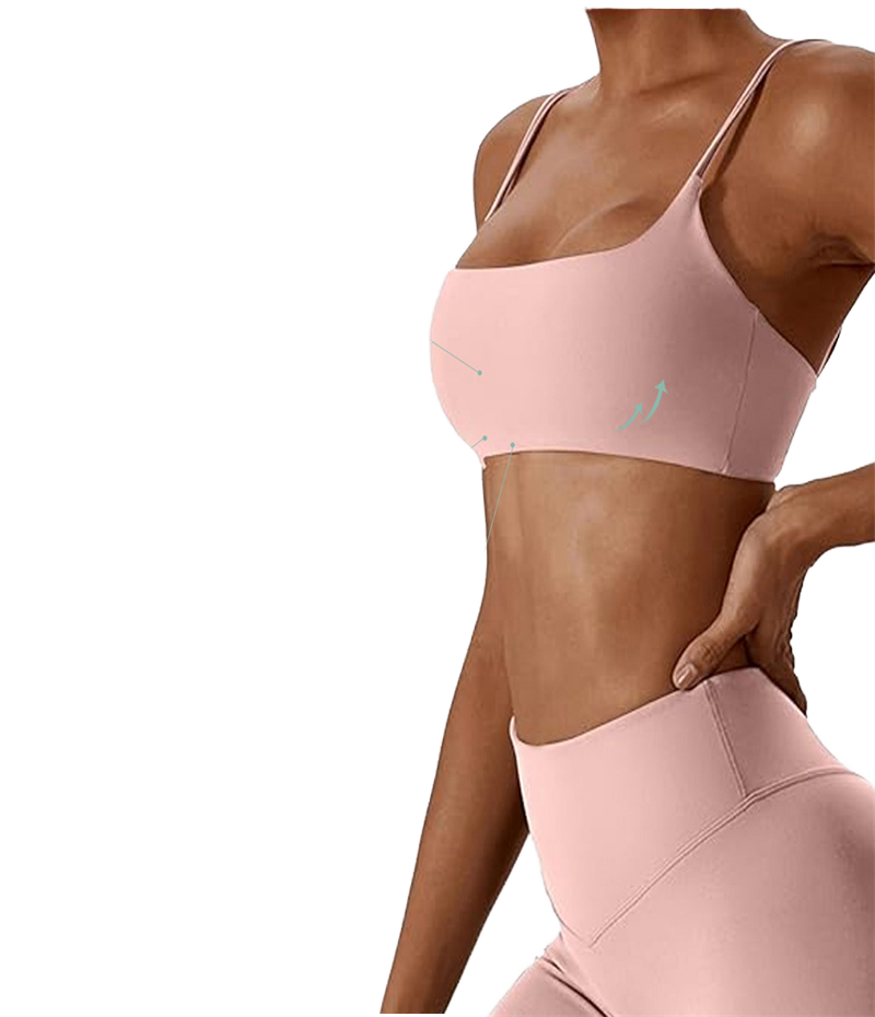 Wholesale High for Women's Workout Yoga Sports Bra U-Neck Breathable Lightweight Custom Simple High Support Bra