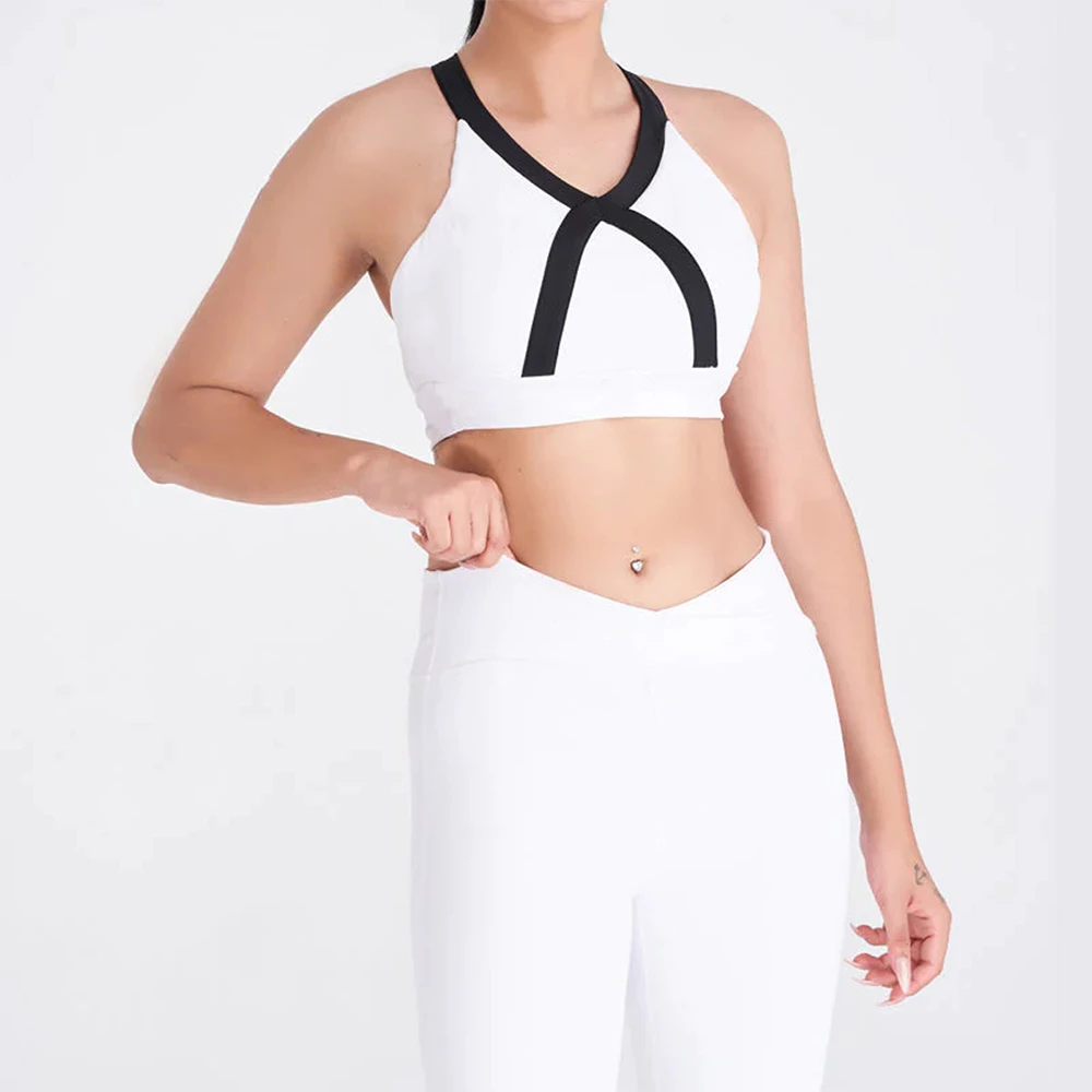 Custom Women Cross Strap High Support Sports Bra Wholesale Breathable Yoga Fitness Running Gym Workout Activewear Bra Top