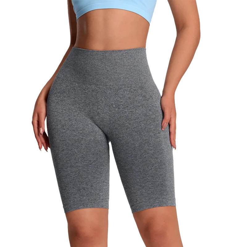 Custom LOGO High Waist Hip Lifting Cropped Peach Butt Tight Spandex/Nylon Fitness Pants Women's Yoga Shorts Sports Gym Leggings