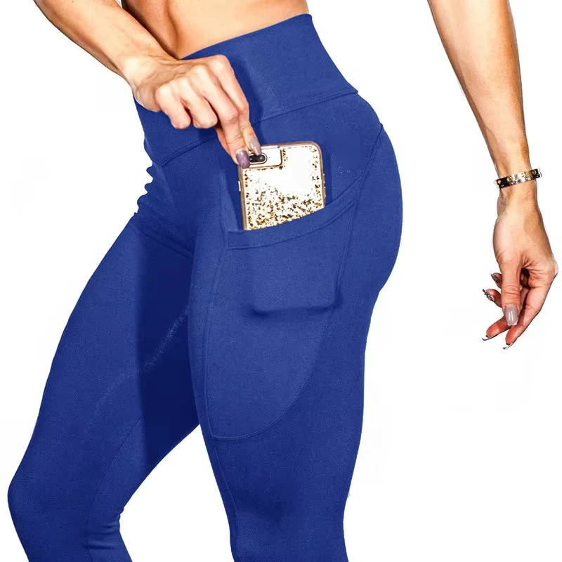 Women's High Waist Breathable Fitness Yoga Leggings Sexy Push-up Pants With Pockets for Running for Outdoor Sports