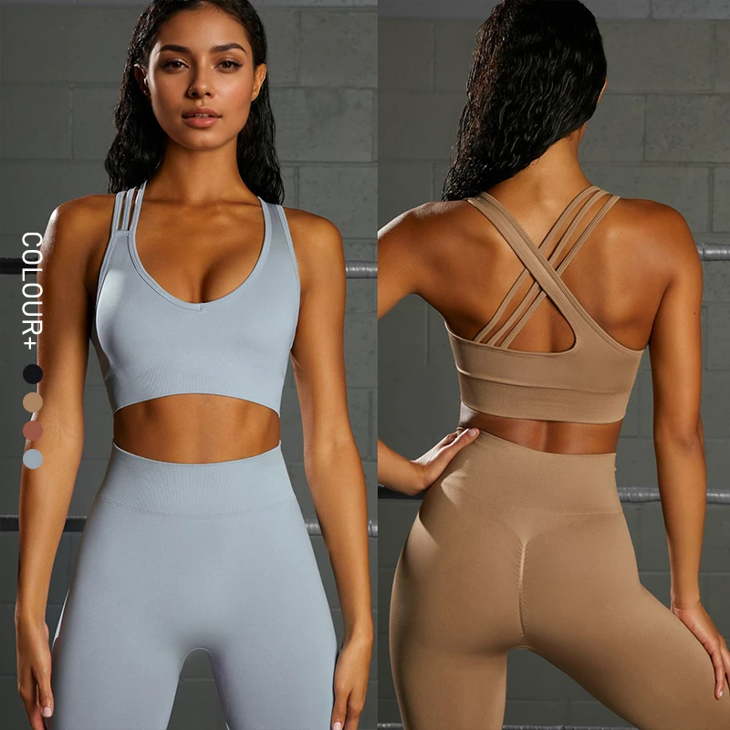 1 Piece Women's Custom Logo Fashionable Yoga Set Sports Bra Leggings Moisture Wicking Spandex/Nylon Workout Gear Comfortable