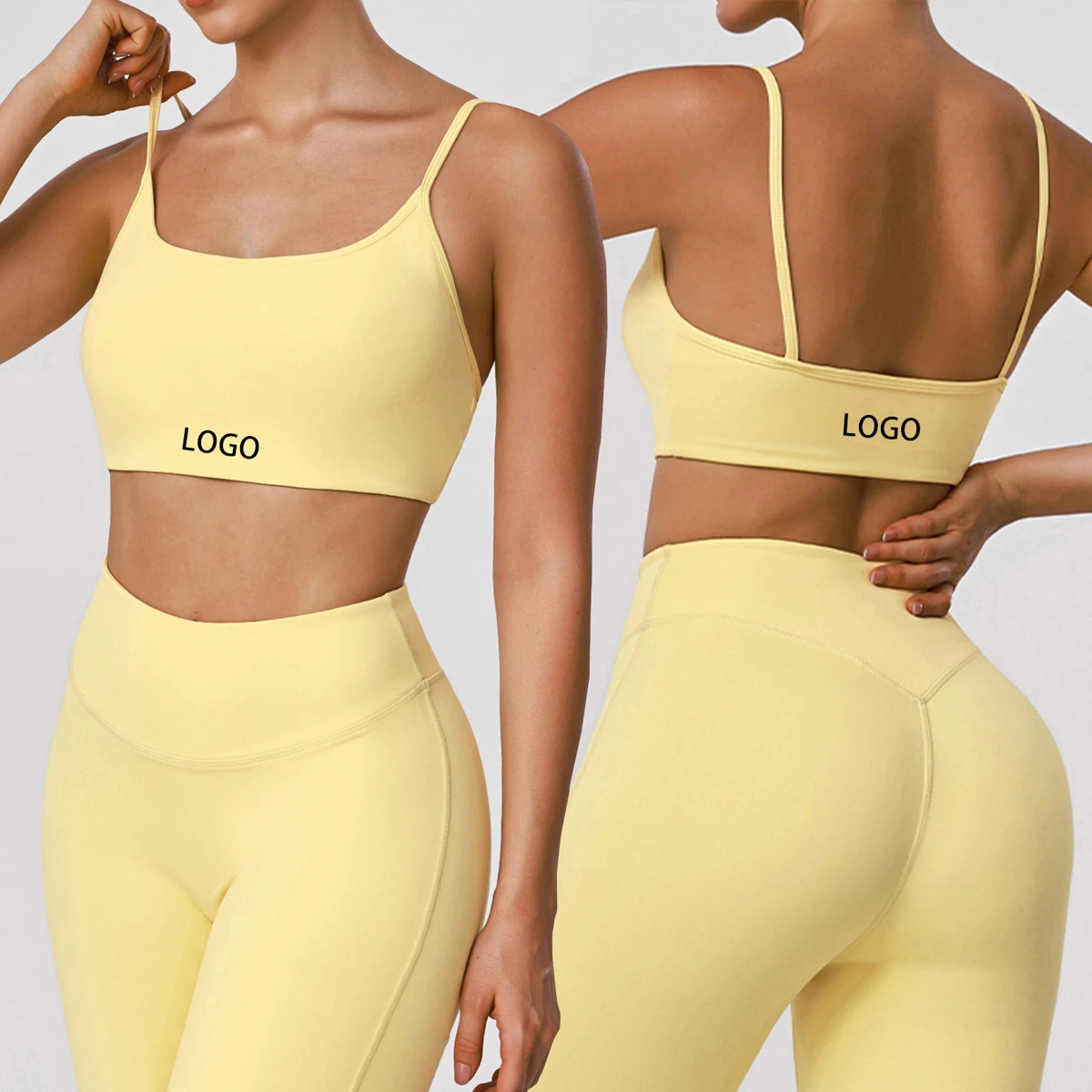 Lightweight Women Sports Bra, Breathable Thin Strap Workout Crop Top, Push up Running Yoga Gym Short Tank Top
