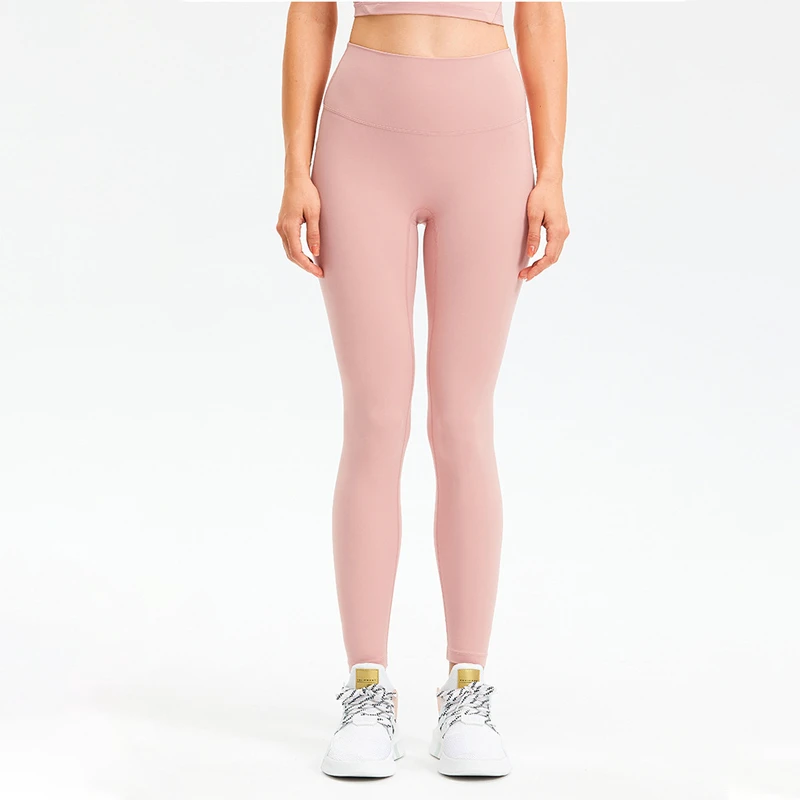 High Waist Women's Yoga Pants Solid Pattern Fitness Leggings Breathable Elastic Hip Tight for Running Custom Logo Wholesale