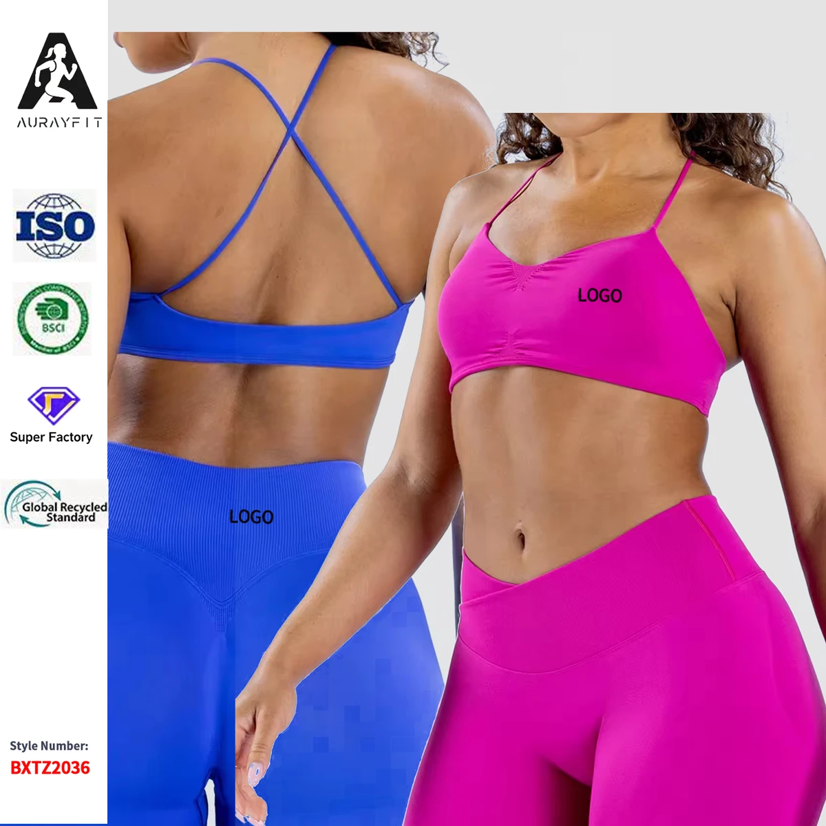 Cross Border AliExpress Breathable Seamless Strap Yoga Bra High Elastic High Strength 100% Nylon Sports Fitness Bra Top