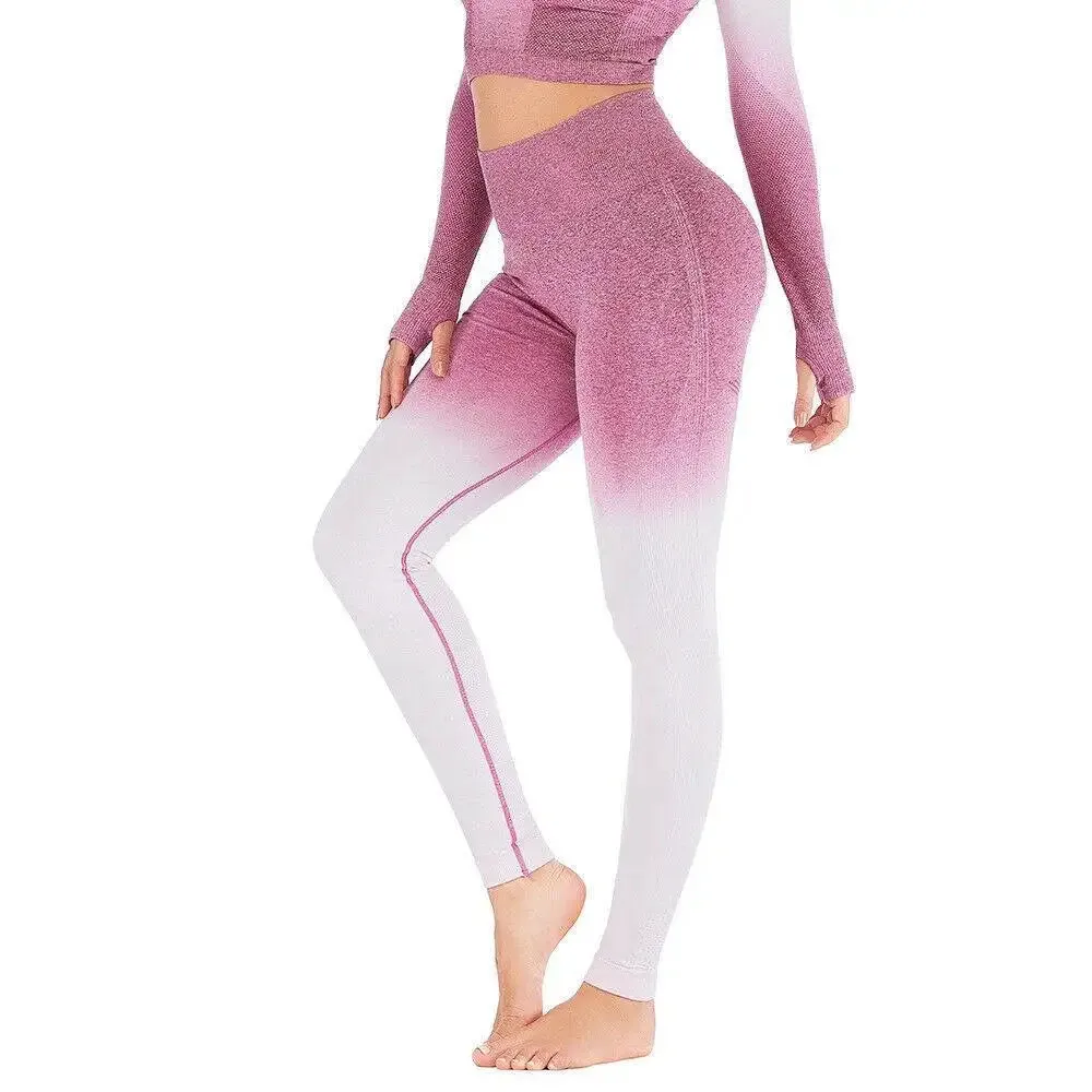 High Waisted Womens Solid Simple Workout Leggings Buttery Soft Elastic Waist Compression Pants Four-Way Stretch for Gym