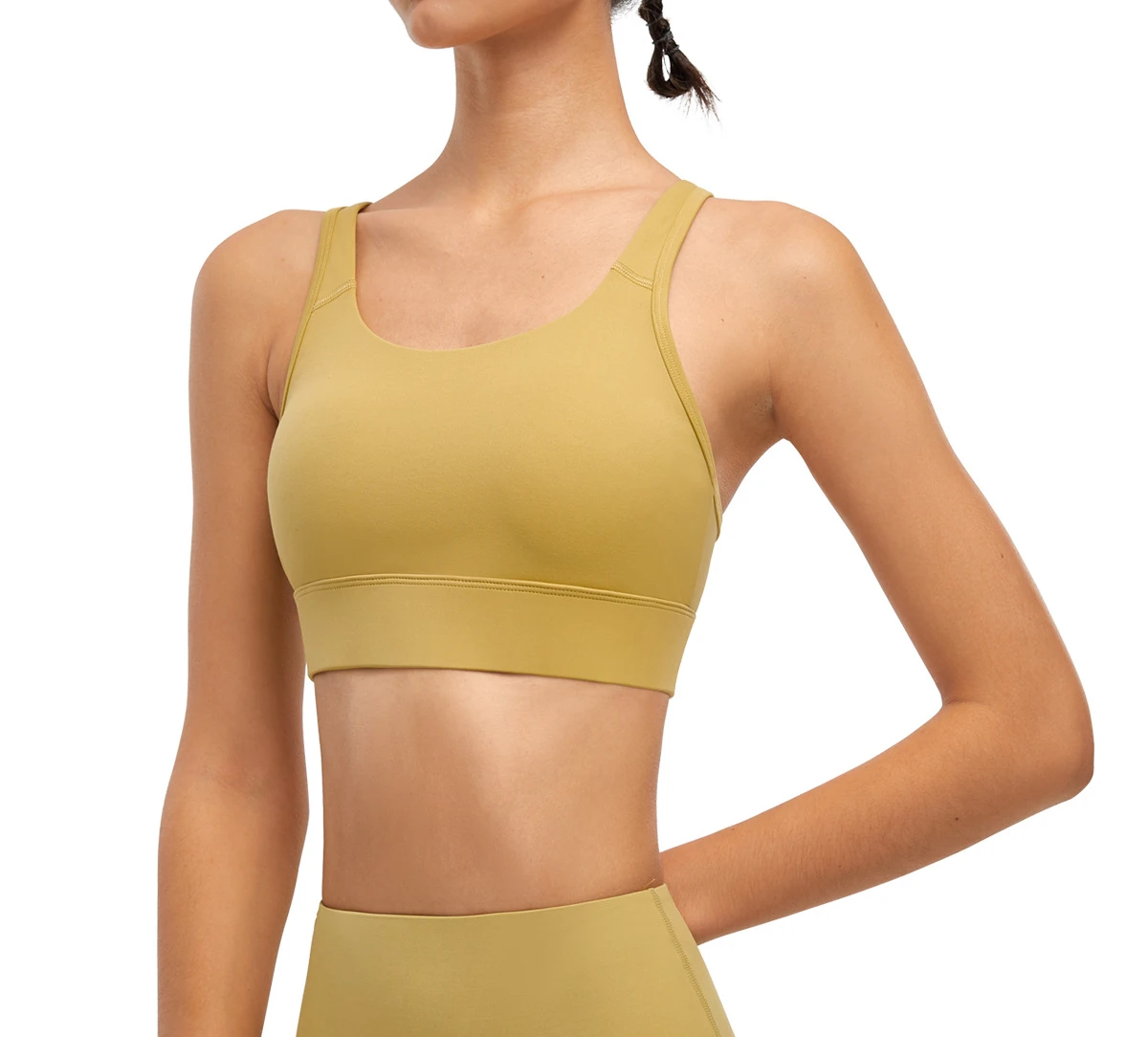 Adjustable Strap Yoga Bra High Support Gym Top Back Buckle Fitness Wear Breathable Workout Bralette Moisture Nylon Activewear
