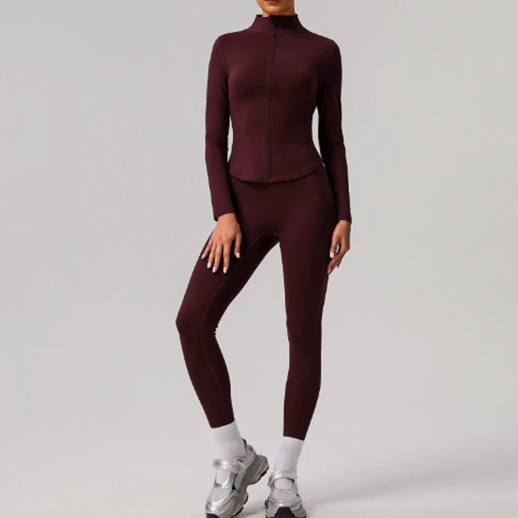 Solid Color Tight Naked Yoga Suit, High Elasticity Breathable Fitness Suit, Outdoor Body Shaping Running Sports Suit, Women's