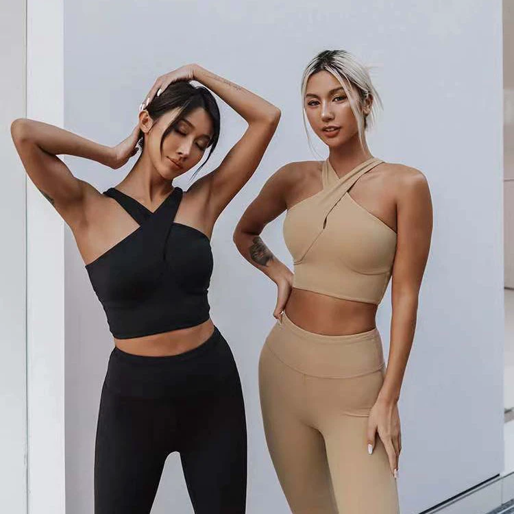 Cross Strap 2 Piece Yoga Set Comfortable and Elastic Workout Clothes Yoga Set for Women