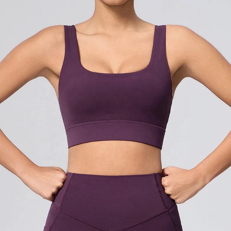 NEW Buttery Soft Lightweight Plus Womens Halter Sports Bra U-NECK Padded Backless Shockproof Spandex/Nylon Yoga Workout Crop Top
