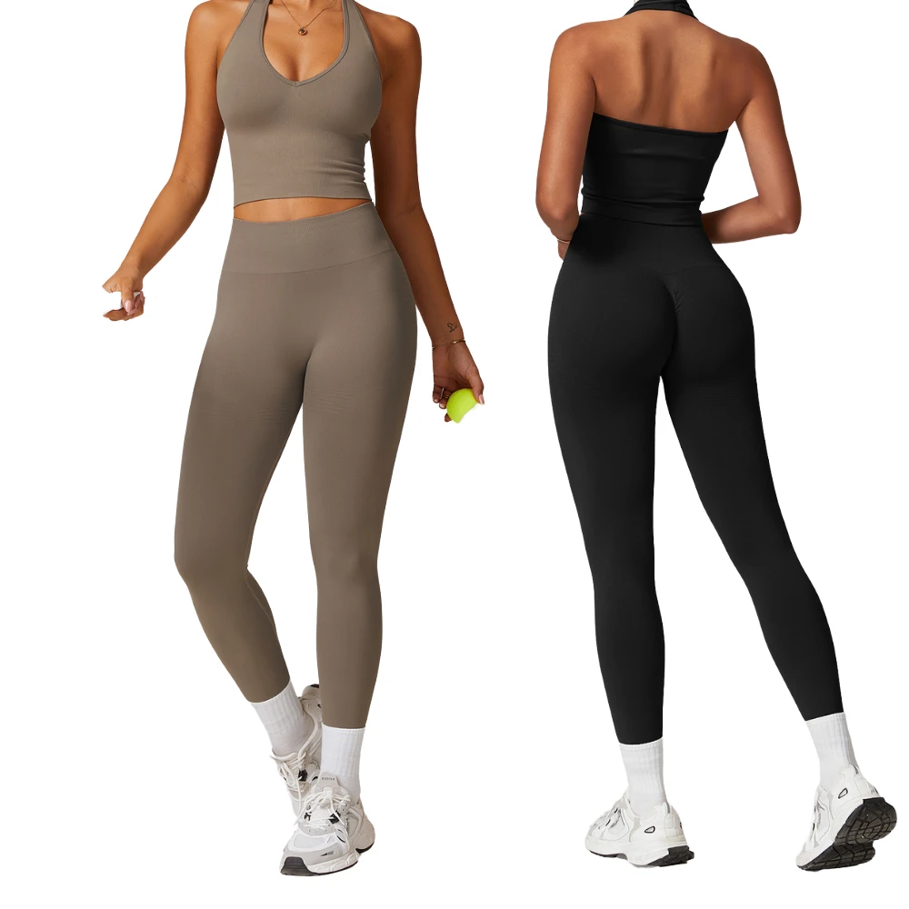 Women Yoga Fitness Set Sports Bra High Waist Workout Shorts Two Piece Activewear Outfit