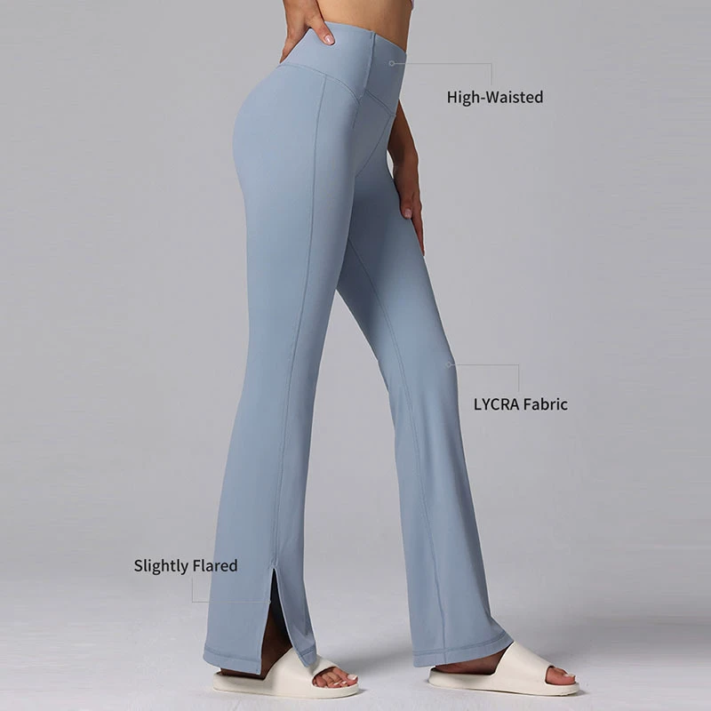 Womens Tummy Control High Waist Anti-Bacterial Flare Gym Leggings Butt Lifting Elastic Yoga Workout Leggings