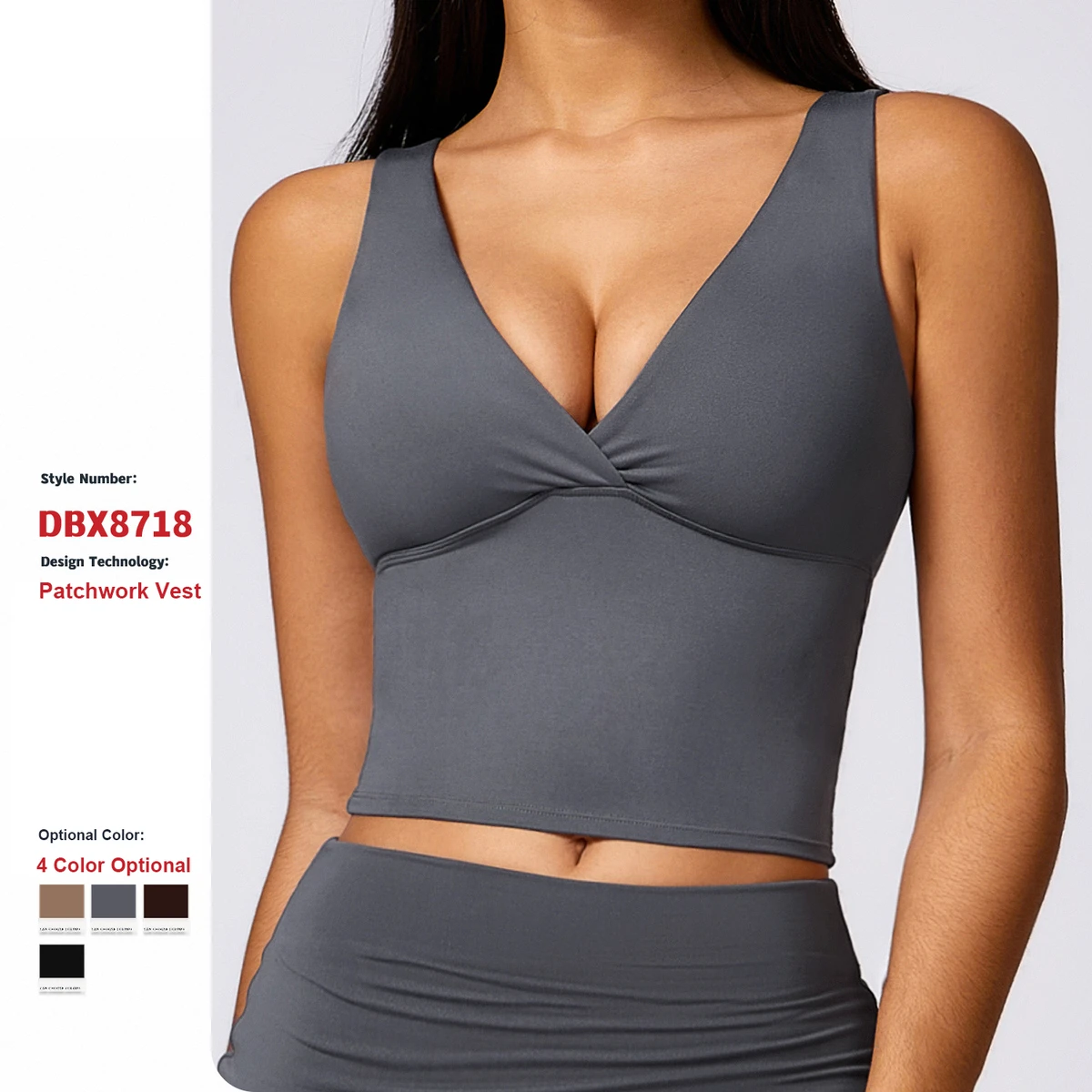 High Support Backless Gym Fitness Workout Vest Quick-Drying Breathable Tight Compression Yoga Sports Bra for Women