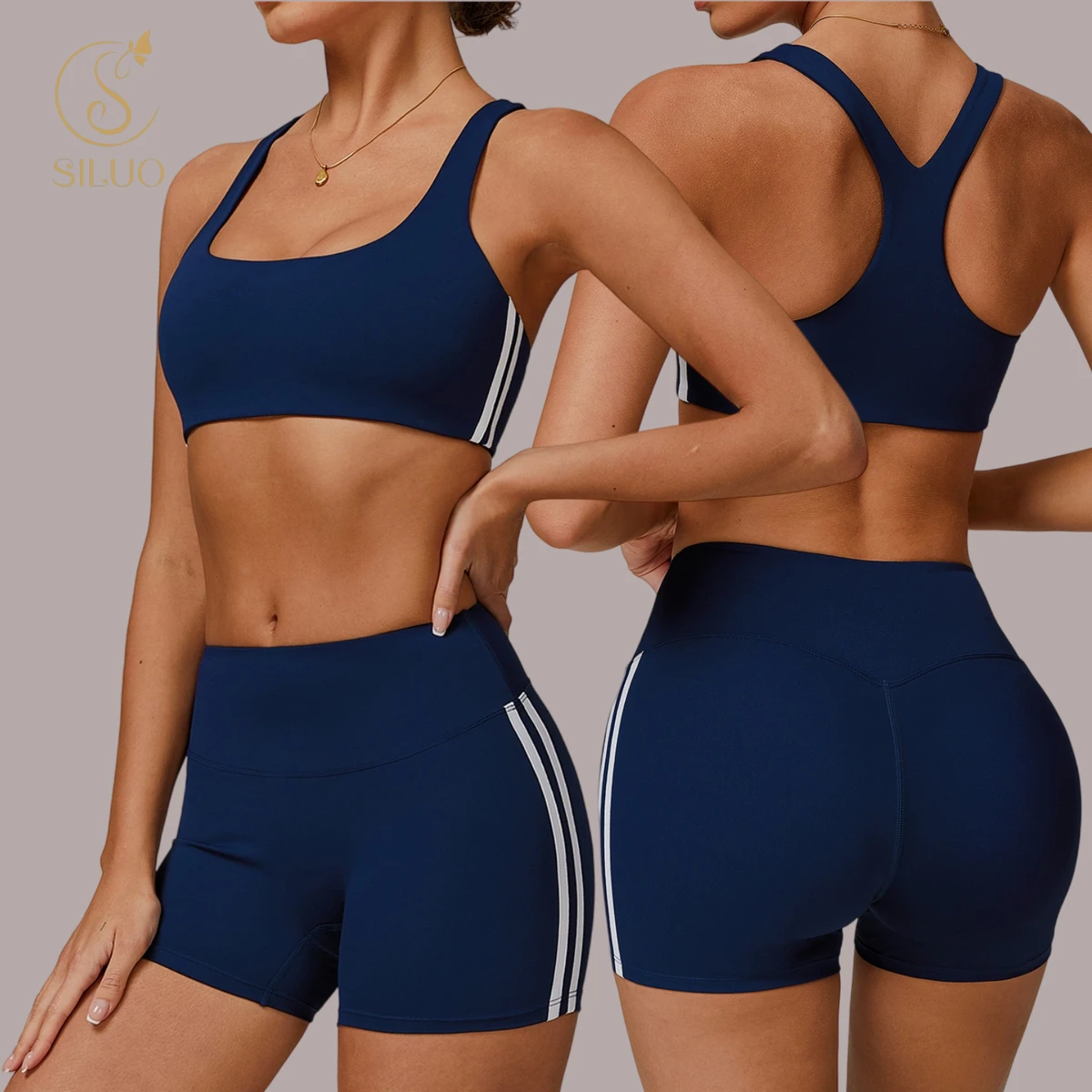 Women's Solid Breathable 2-Piece High Waist Eco-Friendly Yoga Activewear Sets with Four-Way Stretch for Gym Fitness Workout