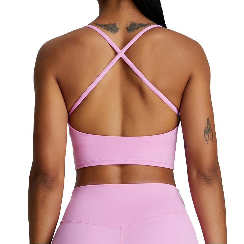 Custom Women's Soft Comfort Compression Yoga Bra Lightweight Breathable Sports Bra Stretch Quick-Dry Push-up Gym Fitness Bra