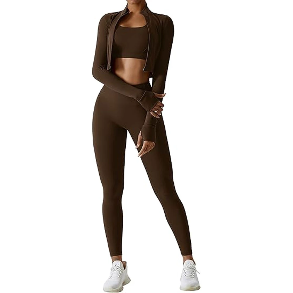 Women's 2 Piece Yoga Set Turtleneck Crop Top High Waist Leggings Full Length Solid Color Seamless Spandex Polyester Stretch